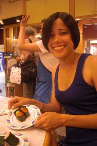 Sushi at the train station in Kyoto.