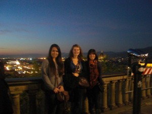 Me and my friends Candie and Ashley, overlooking the night lights of Florence, Italy.
